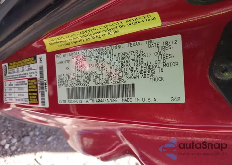 2013 Toyota Tacoma Prerunner V6 из США, поврежденный, VIN 5TFTU4GN6DX032295